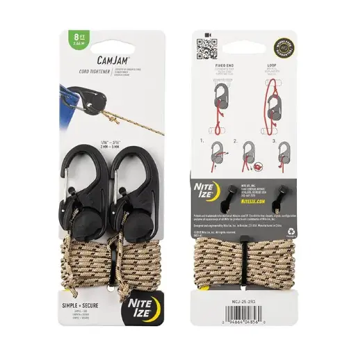 [NINCJ-25-2R3] Camjam Cord Tightener with 8 ft. Rope- 2 Pack